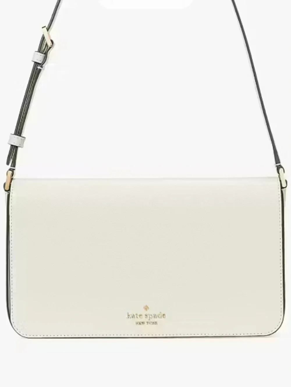 kate spade Staci Meringue Ivory Gold Tone Saffiano Leather Small Hobo Bag